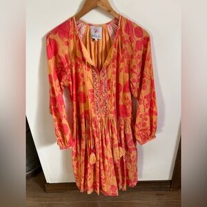 Bella Tu Floral Tunic Dress w/ Embroidery